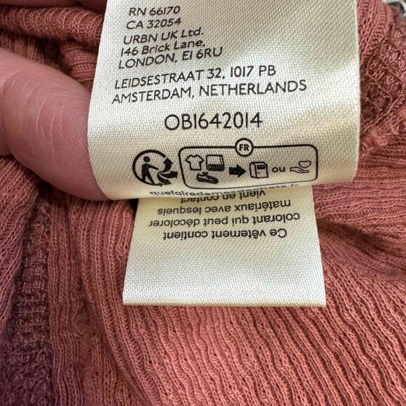 Free People We The Free Feelin' Fresh Shirting Cotton Ruffle-Front Warm Stone S - Picture 15 of 16